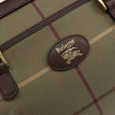 Burberrys Nova Check Hand Bag Canvas Leather Beige Gold Auth BA6175-17