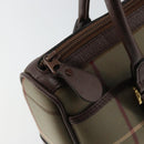 Burberrys Nova Check Hand Bag Canvas Leather Beige Gold Auth BA6175-10