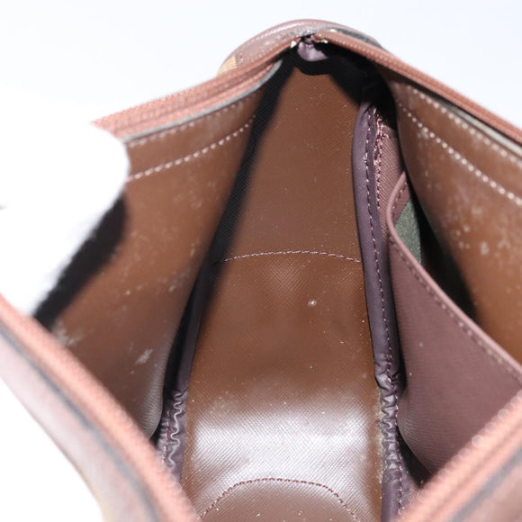 Burberrys Nova Check Hand Bag Canvas Leather Beige Gold Auth BA6175