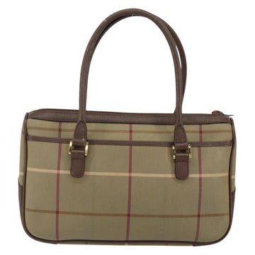 Burberrys Nova Check Hand Bag Canvas Leather Beige Gold Auth BA6175 - 0
