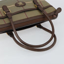 Burberrys Nova Check Hand Bag Canvas Leather Beige Gold Auth BA6175-7