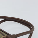 Burberrys Nova Check Hand Bag Canvas Leather Beige Gold Auth BA6175-8