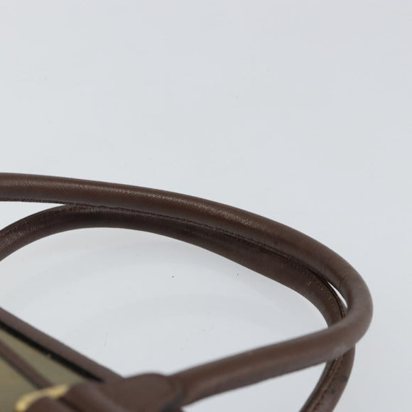 Burberrys Nova Check Hand Bag Canvas Leather Beige Gold Auth BA6175