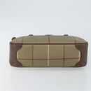 Burberrys Nova Check Hand Bag Canvas Leather Beige Gold Auth BA6175-5