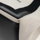 BALENCIAGA Navy Cabas S Bag Canvas Leather White Black 339933 Auth BA6186M-15