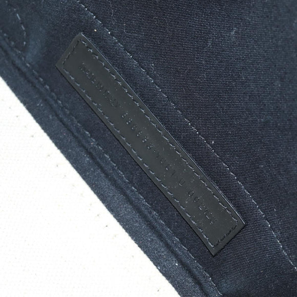 BALENCIAGA Navy Cabas S Bag Canvas Leather White Black 339933 Auth BA6186M