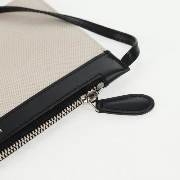 BALENCIAGA Navy Cabas S Bag Canvas Leather White Black 339933 Auth BA6186M