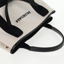 BALENCIAGA Navy Cabas S Bag Canvas Leather White Black 339933 Auth BA6186M-7