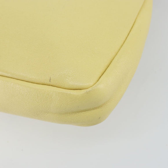 Jimmy Choo Studs Clutch Bag Leather Yellow Silver Auth BA6189