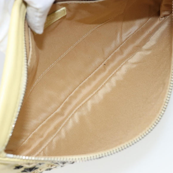 Jimmy Choo Studs Clutch Bag Leather Yellow Silver Auth BA6189