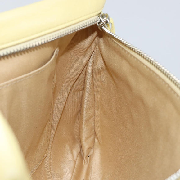 Jimmy Choo Studs Clutch Bag Leather Yellow Silver Auth BA6189