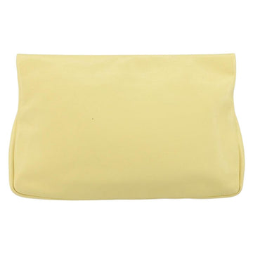 Jimmy Choo Studs Clutch Bag Leather Yellow Silver Auth BA6189 - 0