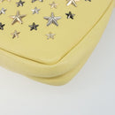 Jimmy Choo Studs Clutch Bag Leather Yellow Silver Auth BA6189-7