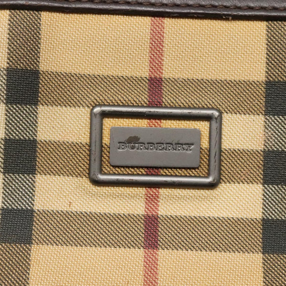 BURBERRY Nova Check Tote Bag PVC Beige Brown Auth BA619
