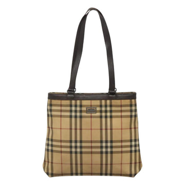 BURBERRY Nova Check Tote Bag PVC Beige Brown Auth BA619 - 0