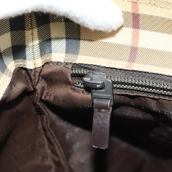 BURBERRY Nova Check Tote Bag PVC Beige Brown Auth BA619