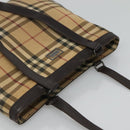BURBERRY Nova Check Tote Bag PVC Beige Brown Auth BA619-6