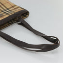 BURBERRY Nova Check Tote Bag PVC Beige Brown Auth BA619-7