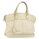 LOUIS VUITTON Suhari Lockit MM Hand Bag Leather White M91874 LV Auth BA6191-1