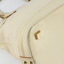 LOUIS VUITTON Suhari Lockit MM Hand Bag Leather White M91874 LV Auth BA6191-14