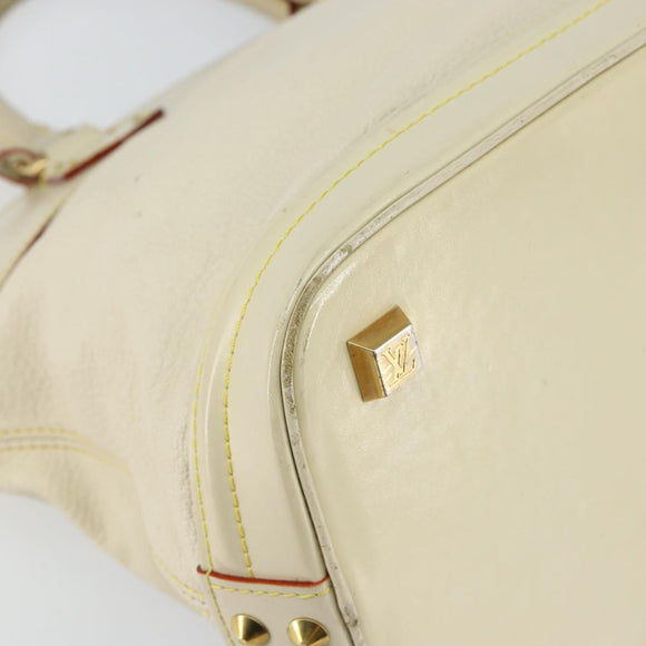 LOUIS VUITTON Suhari Lockit MM Handtas Leer Wit M91874 LV Auth BA6191