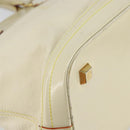 LOUIS VUITTON Suhari Lockit MM Hand Bag Leather White M91874 LV Auth BA6191-16