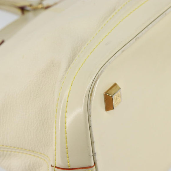 LOUIS VUITTON Suhari Lockit MM Handtas Leer Wit M91874 LV Auth BA6191