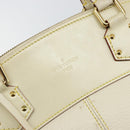 LOUIS VUITTON Suhari Lockit MM Hand Bag Leather White M91874 LV Auth BA6191-17