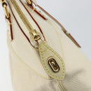 LOUIS VUITTON Suhari Lockit MM Hand Bag Leather White M91874 LV Auth BA6191-18