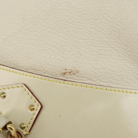 LOUIS VUITTON Suhari Lockit MM Handtas Leer Wit M91874 LV Auth BA6191