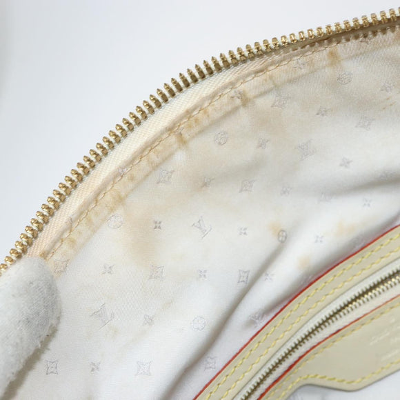 LOUIS VUITTON Suhari Lockit MM Hand Bag Leather White M91874 LV Auth BA6191