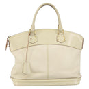 LOUIS VUITTON Suhari Lockit MM Hand Bag Leather White M91874 LV Auth BA6191-13