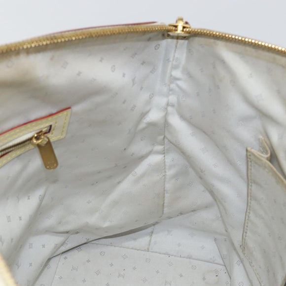 LOUIS VUITTON Suhari Lockit MM Hand Bag Leather White M91874 LV Auth BA6191