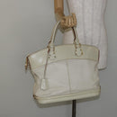LOUIS VUITTON Suhari Lockit MM Hand Bag Leather White M91874 LV Auth BA6191-25