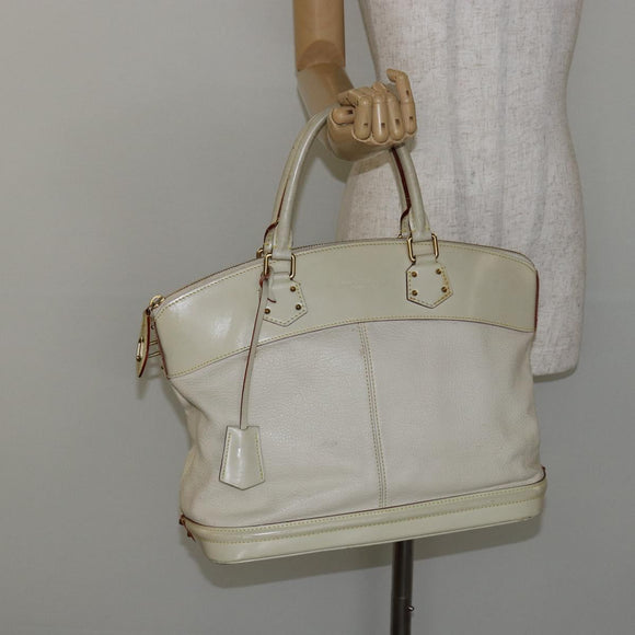 LOUIS VUITTON Suhari Lockit MM Handtas Leer Wit M91874 LV Auth BA6191