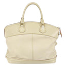 LOUIS VUITTON Suhari Lockit MM Hand Bag Leather White M91874 LV Auth BA6191-2