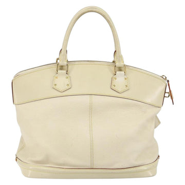 LOUIS VUITTON Suhari Lockit MM Hand Bag Leather White M91874 LV Auth BA6191 - 0
