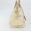 LOUIS VUITTON Suhari Lockit MM Hand Bag Leather White M91874 LV Auth BA6191-4