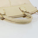 LOUIS VUITTON Suhari Lockit MM Hand Bag Leather White M91874 LV Auth BA6191-7