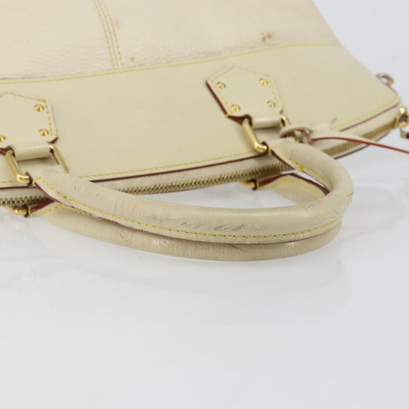 LOUIS VUITTON Suhari Lockit MM Handtas Leer Wit M91874 LV Auth BA6191