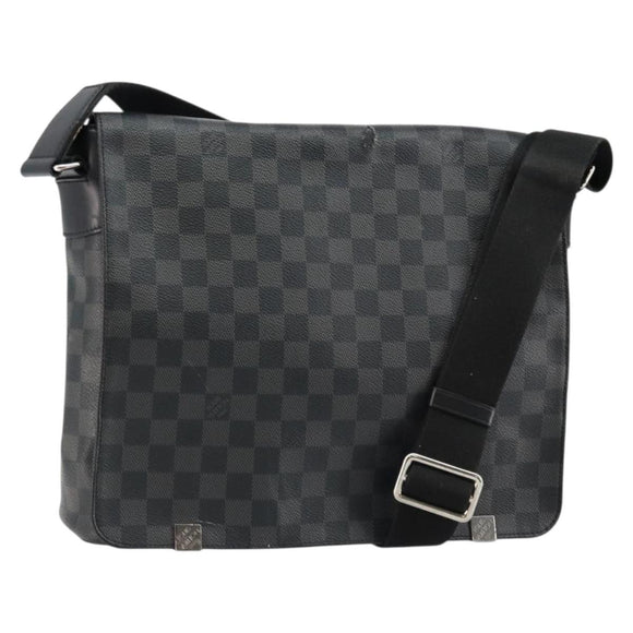 LOUIS VUITTON Damier Graphite District MM Shoulder Bag N41272 LV Auth BA6198