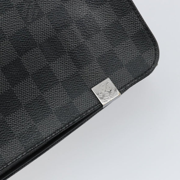 LOUIS VUITTON Damier Graphite District MM Shoulder Bag N41272 LV Auth BA6198