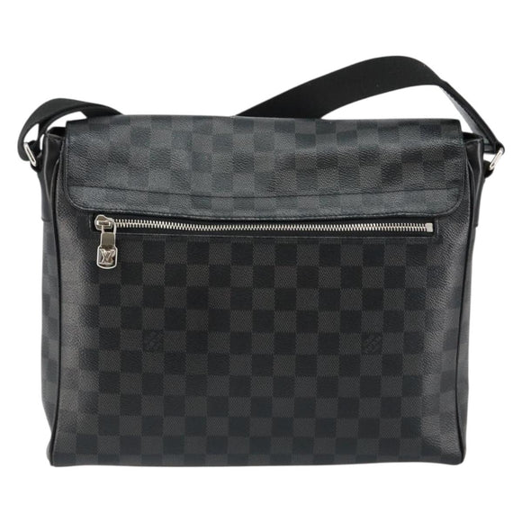 LOUIS VUITTON Damier Graphite District MM Shoulder Bag N41272 LV Auth BA6198