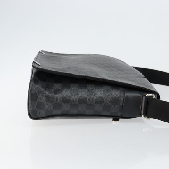 LOUIS VUITTON Damier Graphite District MM Shoulder Bag N41272 LV Auth BA6198