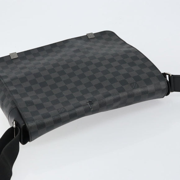 LOUIS VUITTON Damier Graphite District MM Shoulder Bag N41272 LV Auth BA6198