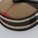 BURBERRY Nova Check Shoulder Bag Canvas Leather Beige Black gold Auth BA620-14