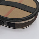 BURBERRY Nova Check Shoulder Bag Canvas Leather Beige Black gold Auth BA620-15