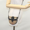 BURBERRY Nova Check Shoulder Bag Canvas Leather Beige Black gold Auth BA620-19