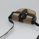 BURBERRY Nova Check Shoulder Bag Canvas Leather Beige Black gold Auth BA620-6