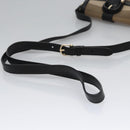 BURBERRY Nova Check Shoulder Bag Canvas Leather Beige Black gold Auth BA620-7